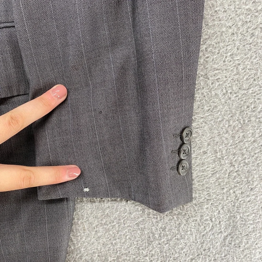 Ermenegildo Zegna Blazer Mens 50 Super 100s Wool‎ Gray Sport Coat Pockets*